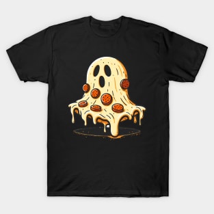 Funny Pizza Ghost Halloween T-Shirt